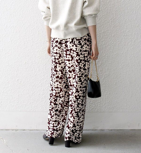 SHIPS any「SHIPS any:〈洗濯機可能〉フラワー ポリエステル ベロア ワイド イージー パンツ」|その他|