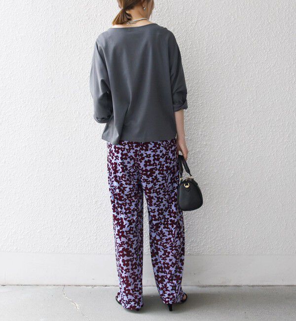 SHIPS any「SHIPS any:〈洗濯機可能〉フラワー ポリエステル ベロア ワイド イージー パンツ」|その他|