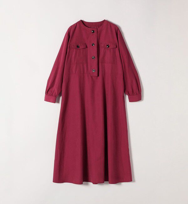 SHIPS any「SHIPS any:〈洗濯機可能〉ピーチスキン クルーネック ポケット フレア ワンピース」|ワンピース|