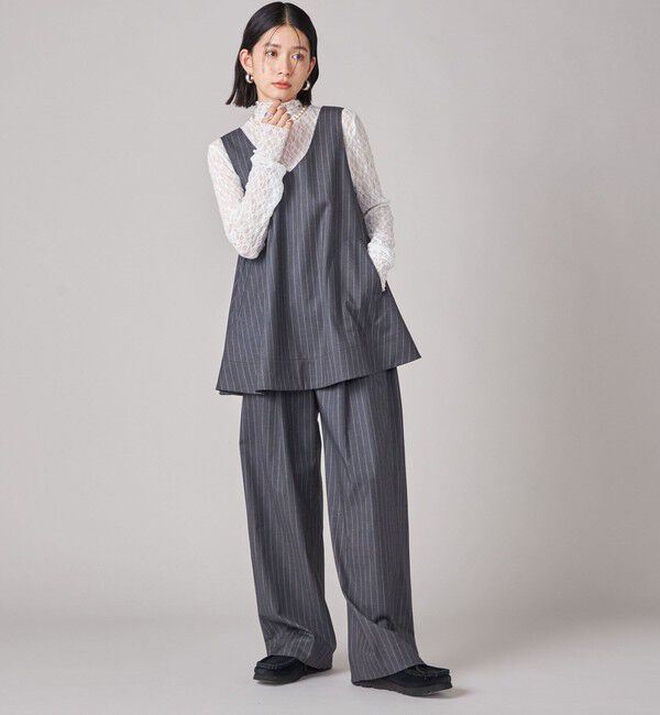 SHIPS for women「SHIPS NINE CASE:〈手洗い可能〉ストライプ イージー パンツ」|その他|