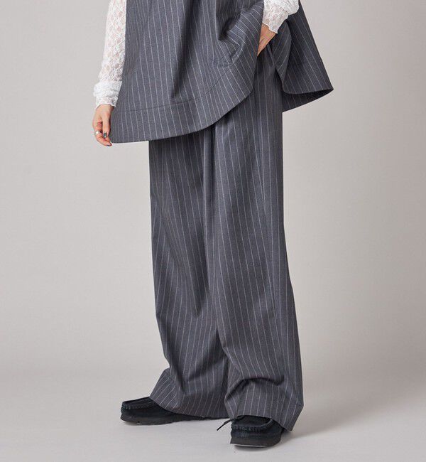 SHIPS for women「SHIPS NINE CASE:〈手洗い可能〉ストライプ イージー パンツ」|その他|