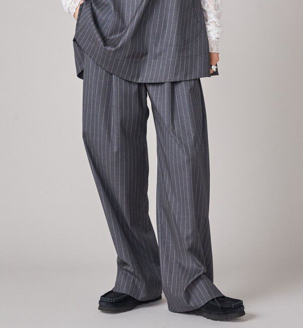 SHIPS for women「SHIPS NINE CASE:〈手洗い可能〉ストライプ イージー パンツ」|その他|