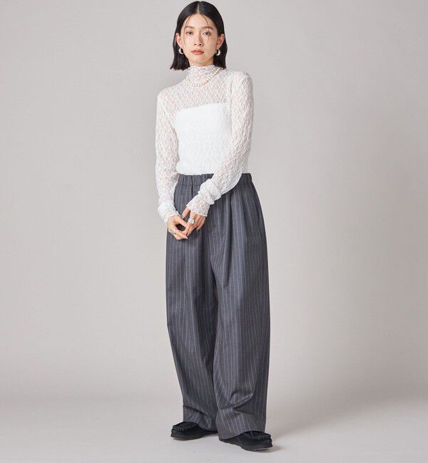 SHIPS for women「SHIPS NINE CASE:〈手洗い可能〉ストライプ イージー パンツ」|その他|