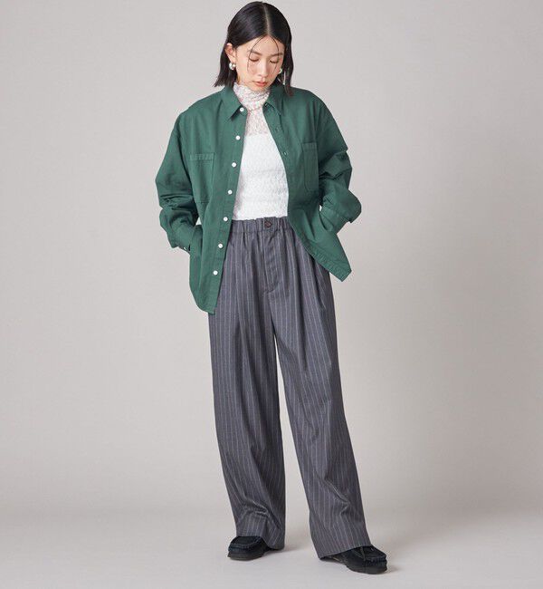 SHIPS for women「SHIPS NINE CASE:〈手洗い可能〉ストライプ イージー パンツ」|その他|