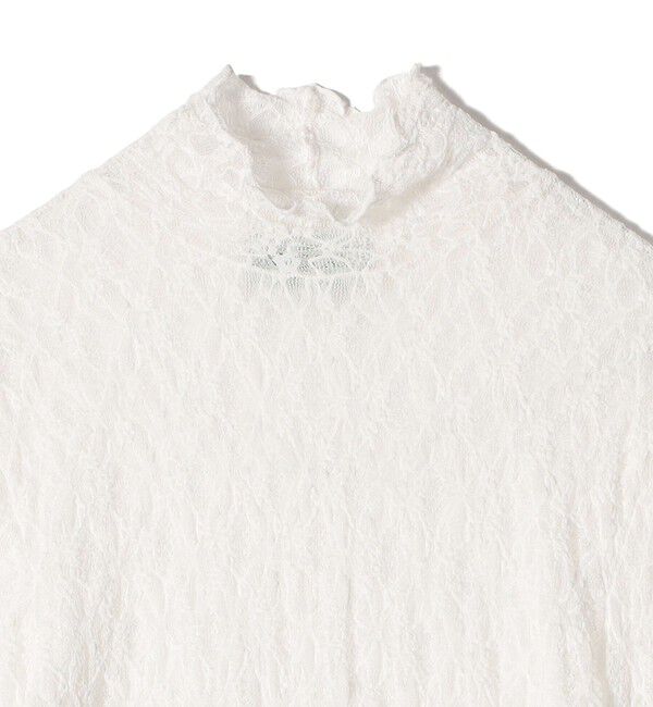 SHIPS for women「SHIPS NINE CASE:〈手洗い可能〉シアー レース ハイネック プルオーバー」|Tシャツ・カットソー|