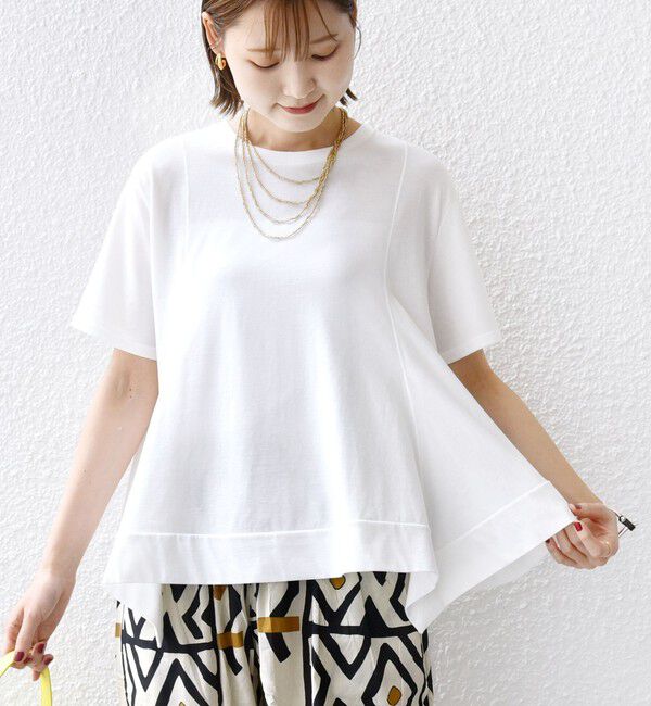 SHIPS for women「ヘムフレア ショート スリーブ プルオーバー」|Tシャツ・カットソー|