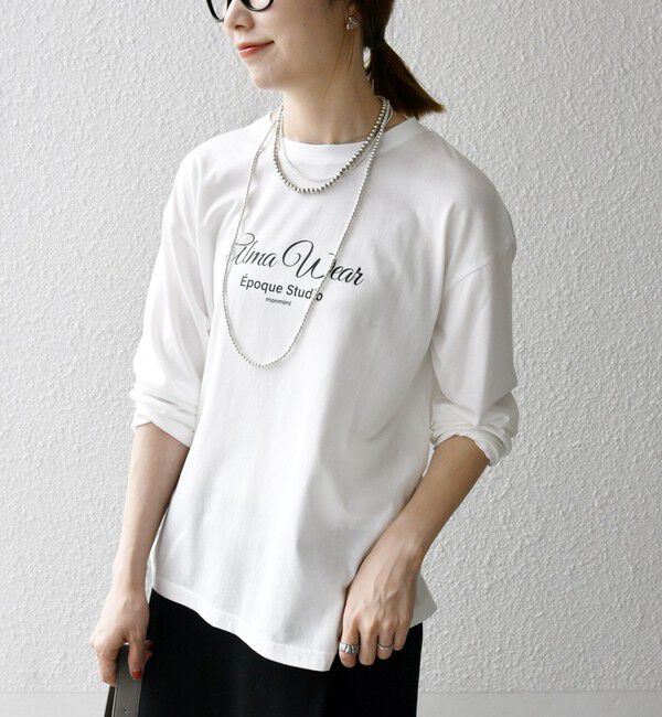 SHIPS any「【SHIPS any別注】MONMIMI:〈洗濯機可能〉ロゴ プリント ロンTEE 25AW」|Tシャツ・カットソー|