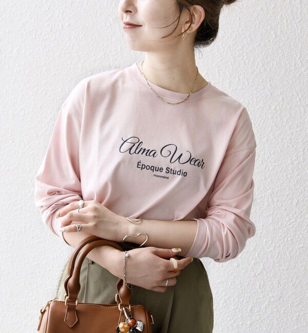 SHIPS any「【SHIPS any別注】MONMIMI:〈洗濯機可能〉ロゴ プリント ロンTEE 25AW」|Tシャツ・カットソー|