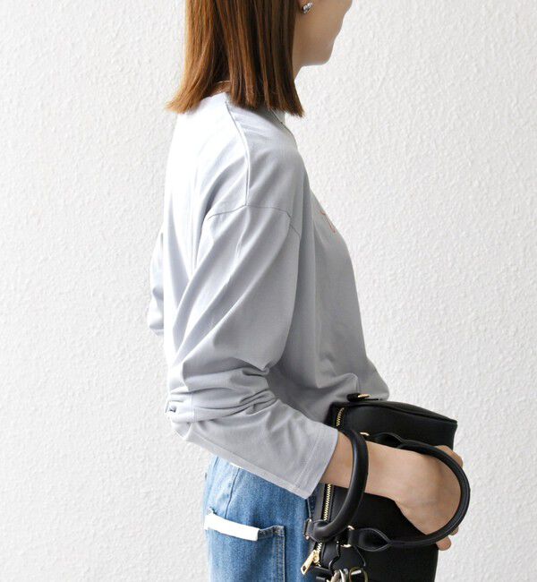 SHIPS any「【SHIPS any別注】MONMIMI:〈洗濯機可能〉ロゴ プリント ロンTEE 25AW」|Tシャツ・カットソー|