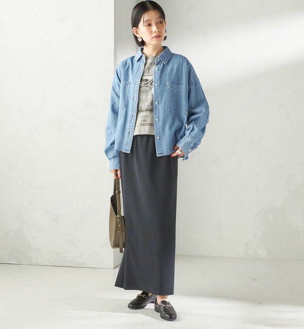 SHIPS for women「〈洗濯機可能〉ライトオンス デニム ショート シャツ」|シャツ・ブラウス|