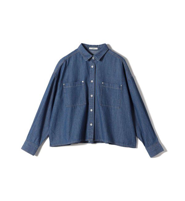 SHIPS for women「〈洗濯機可能〉ライトオンス デニム ショート シャツ」|シャツ・ブラウス|