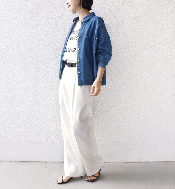 SHIPS for women「〈洗濯機可能〉ライトオンス デニム ショート シャツ」|シャツ・ブラウス|