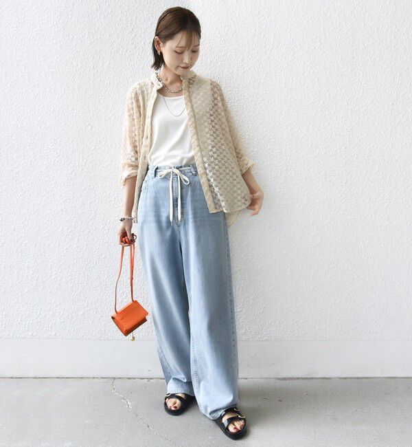 SHIPS for women「〈手洗い可能〉フラワー チュール 刺繍 シャツ」|シャツ・ブラウス|