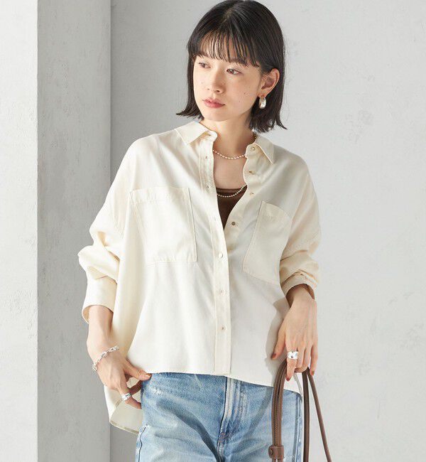 SHIPS for women「〈手洗い可能〉セルロース ツイル 羽織 シャツ」|シャツ・ブラウス|