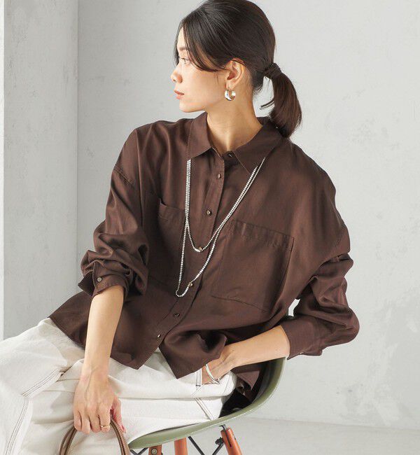 SHIPS for women「〈手洗い可能〉セルロース ツイル 羽織 シャツ」|シャツ・ブラウス|
