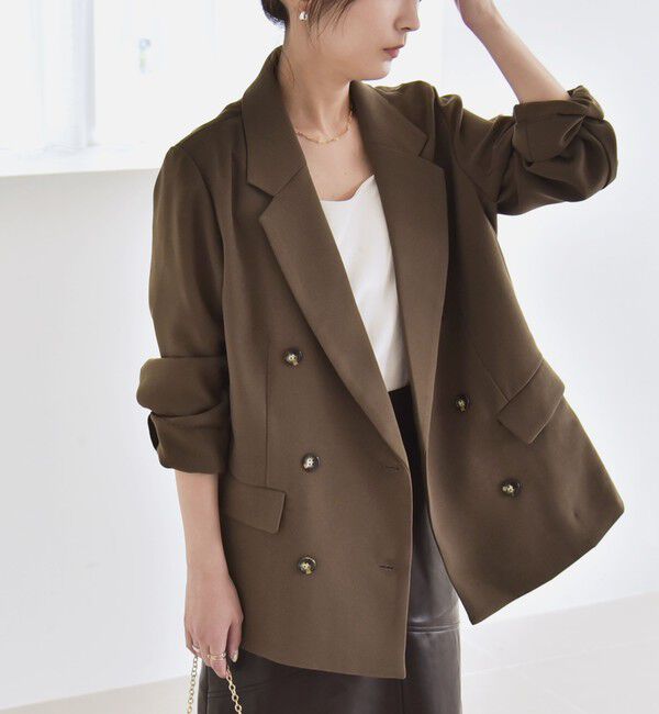 quaranciel「quaranciel:〈手洗い可能〉メッシュ ダブルブレスト テーラード ジャケット 25AW」|テーラードジャケット|