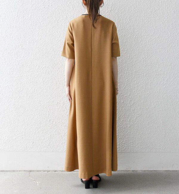 SHIPS any「SHIPS any:〈洗濯機可能〉ウーステッド パイピング ボタン フレア ワンピース」|ワンピース|