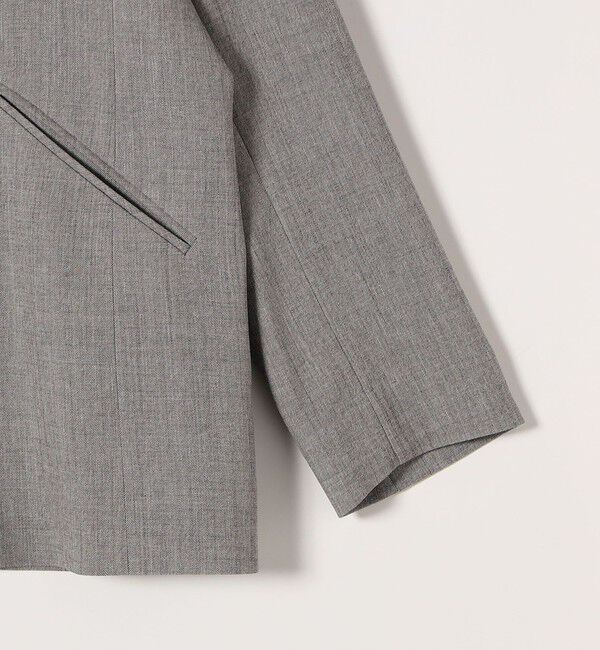 SHIPS any「SHIPS any:〈洗濯機可能〉ウーステッド Vネック ノーカラー ジャケット」|ノーカラージャケット|