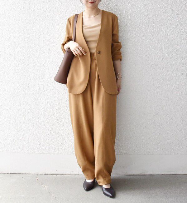 SHIPS any「SHIPS any:〈洗濯機可能〉ウーステッド Vネック ノーカラー ジャケット」|ノーカラージャケット|