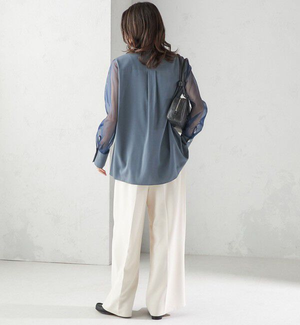 SHIPS for women「〈手洗い可能〉シアー 袖 ポケット デザイン シャツ」|シャツ・ブラウス|