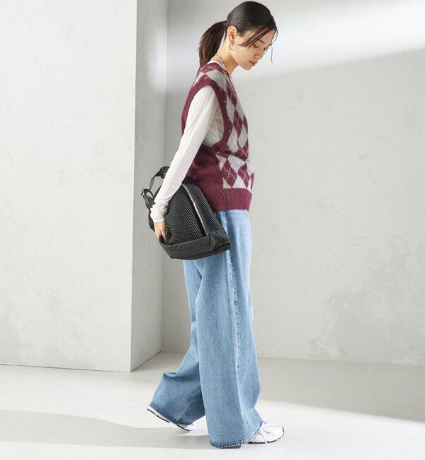 SHIPS for women「〈手洗い可能〉ディープ Vネック アーガイル ベスト」|ベスト・ジレ|