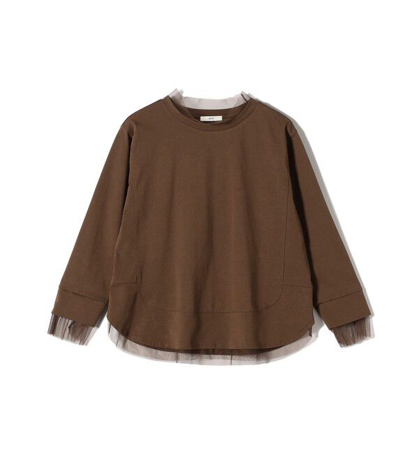 SHIPS for women「【WEB限定】チュール コンビ ラウンド カットソー」|Tシャツ・カットソー|