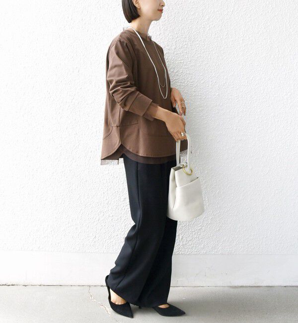 SHIPS for women「【WEB限定】チュール コンビ ラウンド カットソー」|Tシャツ・カットソー|