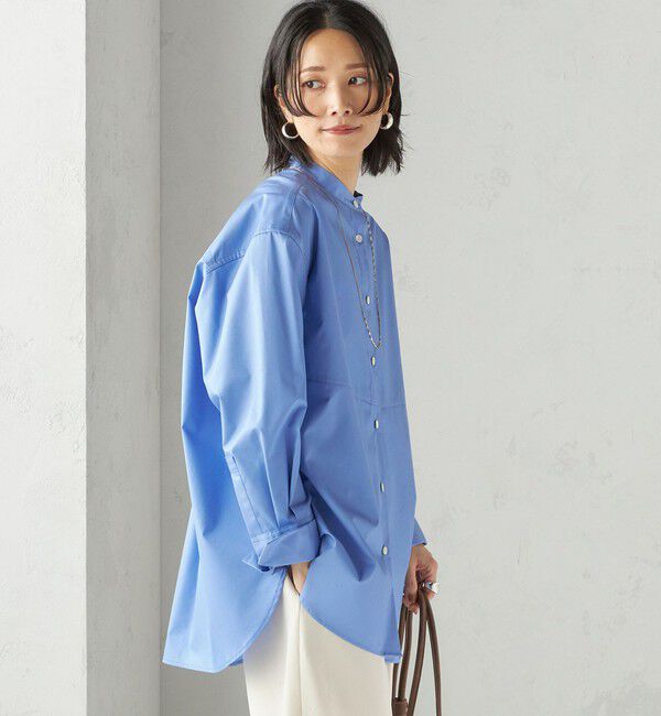 SHIPS for women「〈手洗い可能〉ソリッド フロント ヨーク スタンドカラー シャツ」|シャツ・ブラウス|