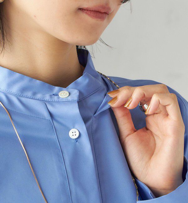 SHIPS for women「〈手洗い可能〉ソリッド フロント ヨーク スタンドカラー シャツ」|シャツ・ブラウス|