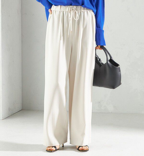 SHIPS for women「〈UVカット/防シワ加工〉梳毛調 ストレッチ ドロスト パンツ」|その他|