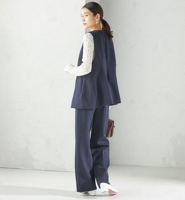 SHIPS for women「〈洗濯機可能 / セレモニー対応可〉ポリエステル レーヨン ダンボール ストレート パンツ」|その他|