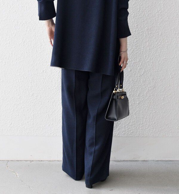 SHIPS any「SHIPS any:〈洗濯機可能〉ツイード ライク マリン パンツ［NAVY BLUE］」|スラックス|