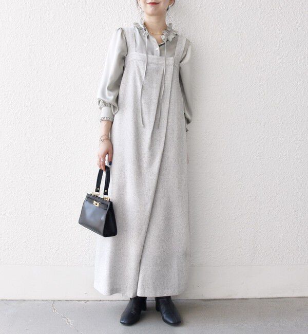 SHIPS any「SHIPS any:〈洗濯機可能〉ツイード ライク サロペット［NAVY BLUE］」|オールインワン|