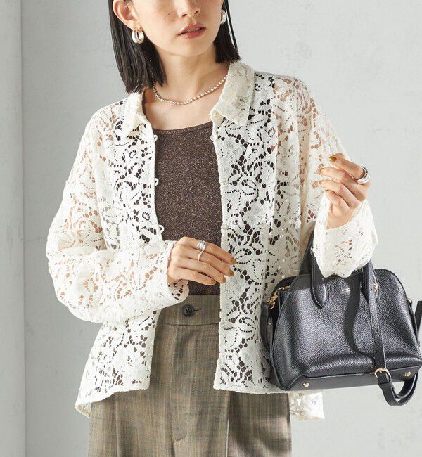 SHIPS for women「〈手洗い可能〉レース シャツ 羽織」|シャツ・ブラウス|オフホワイト