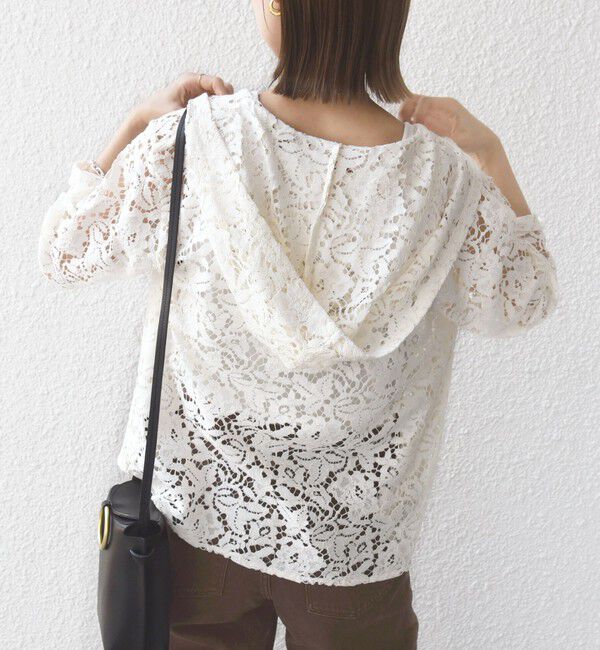 SHIPS for women「〈手洗い可能〉レース ジップアップ パーカ」|パーカー|