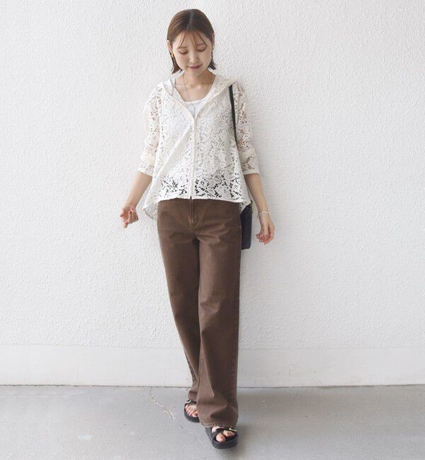 SHIPS for women「〈手洗い可能〉レース ジップアップ パーカ」|パーカー|