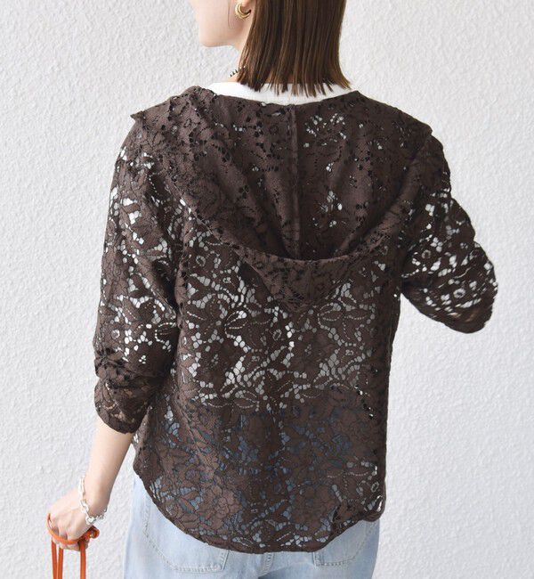 SHIPS for women「〈手洗い可能〉レース ジップアップ パーカ」|パーカー|