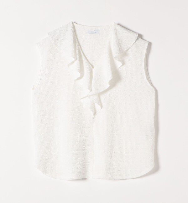 SHIPS any「SHIPS any:〈洗濯機可能〉シアー ジャージー ラッフル フレンチ カット ブラウス」|シャツ・ブラウス|