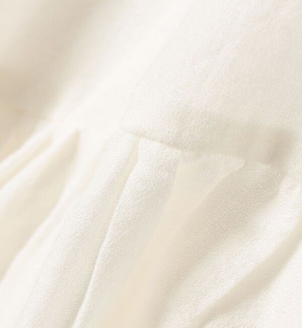 SHIPS any「SHIPS any:〈洗濯機可能〉コットン モス ラッフル フリル キーネック ブラウス」|シャツ・ブラウス|