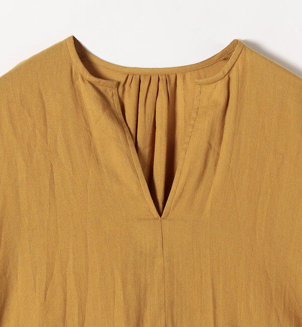 SHIPS any「SHIPS any:〈洗濯機可能〉コットン モス ラッフル フリル キーネック ブラウス」|シャツ・ブラウス|