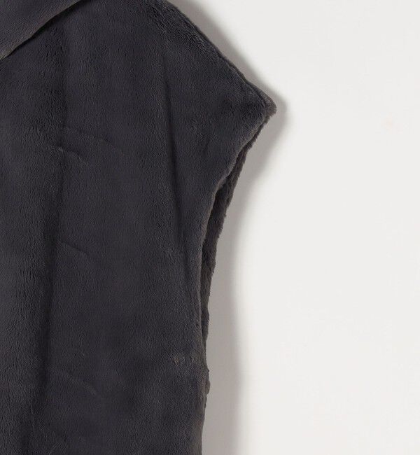 quaranciel「quaranciel: フーディー フェイクファー ドロスト ジップ ショート ベスト」|ダウンベスト・ベスト|