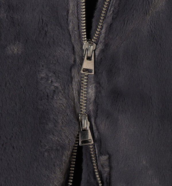 quaranciel「quaranciel: フーディー フェイクファー ドロスト ジップ ショート ベスト」|ダウンベスト・ベスト|