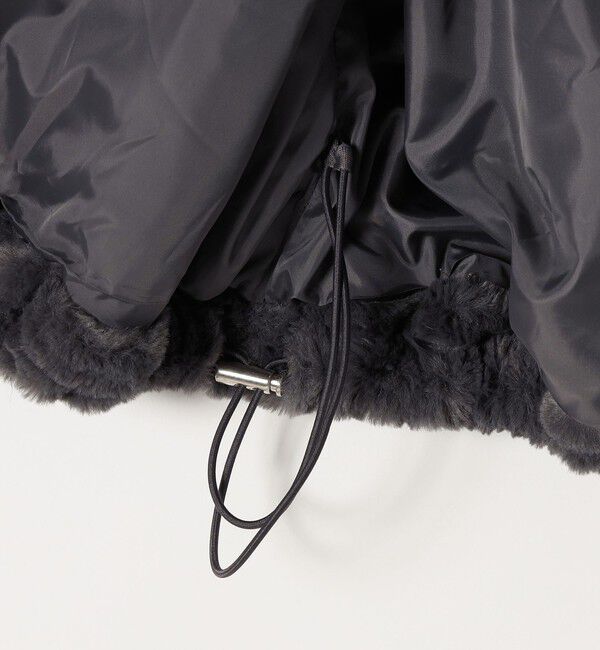 quaranciel「quaranciel: フーディー フェイクファー ドロスト ジップ ショート ベスト」|ダウンベスト・ベスト|