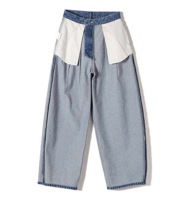 SHIPS for women「〈洗濯機可能〉2タック カーブ デニム パンツ」|デニム|