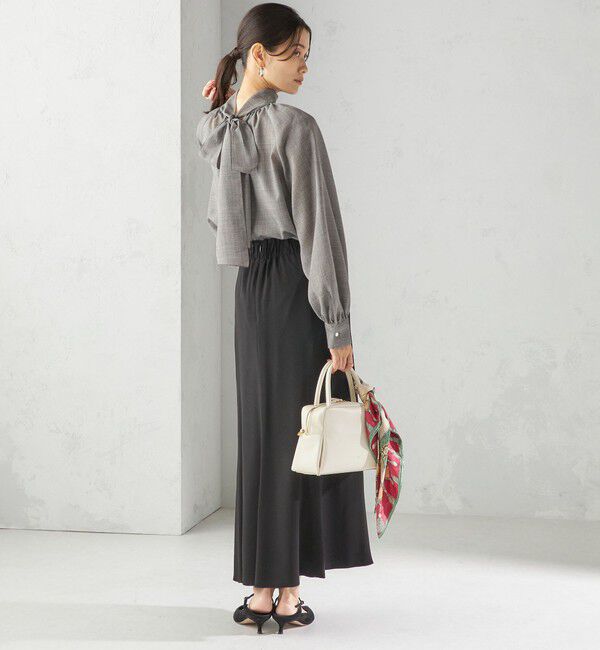 SHIPS for women「〈手洗い可能〉ウール混 シアー ボイル リボン ブラウス」|シャツ・ブラウス|