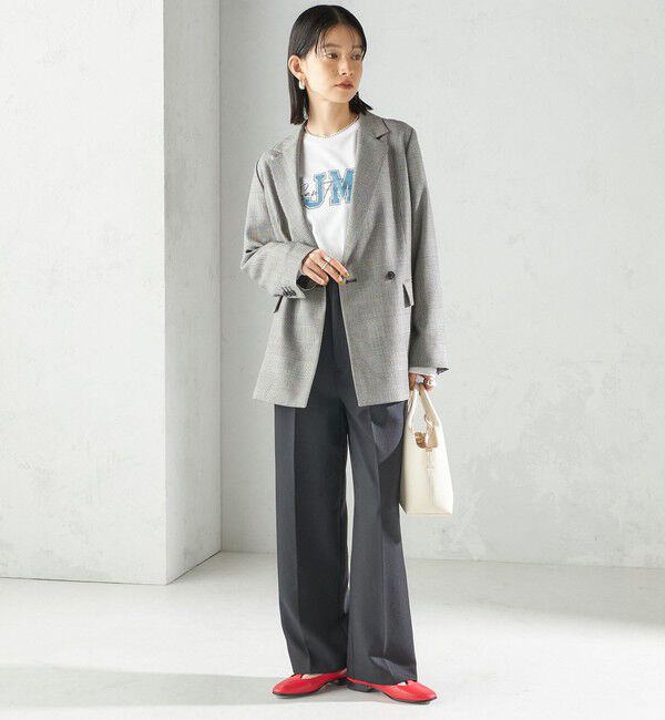 SHIPS for women「〈手洗い可能〉ウォッシャブル ウール チェック ダブル ジャケット」|テーラードジャケット|