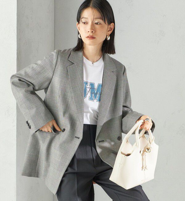 SHIPS for women「〈手洗い可能〉ウォッシャブル ウール チェック ダブル ジャケット」|テーラードジャケット|
