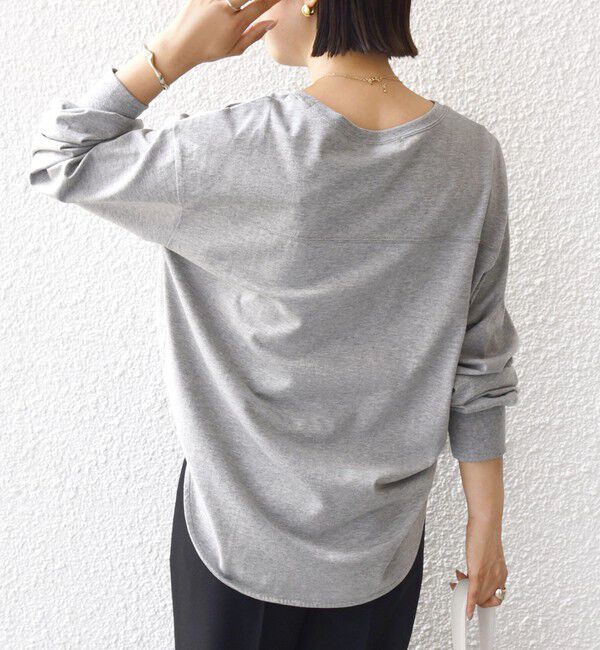 SHIPS for women「コットン 天竺 ラウンド ヘム 袖 リブ カットソー」|Tシャツ・カットソー|