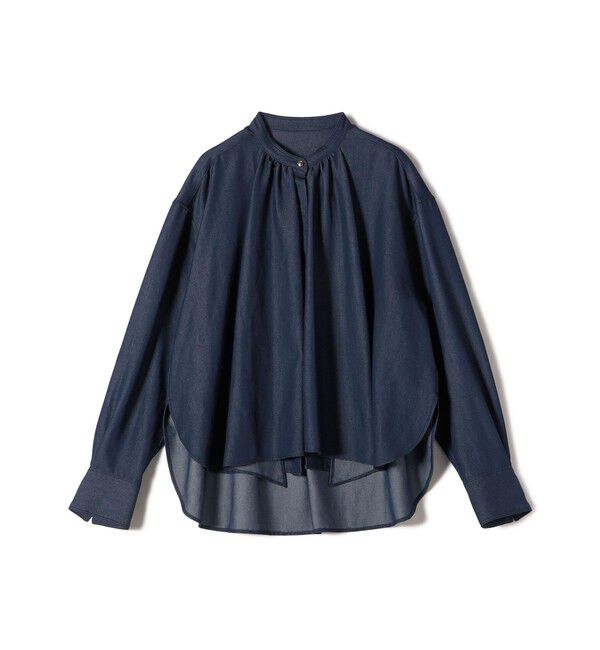 SHIPS for women「〈手洗い可能〉デニム ライク リボン タイ ブラウス」|シャツ・ブラウス|