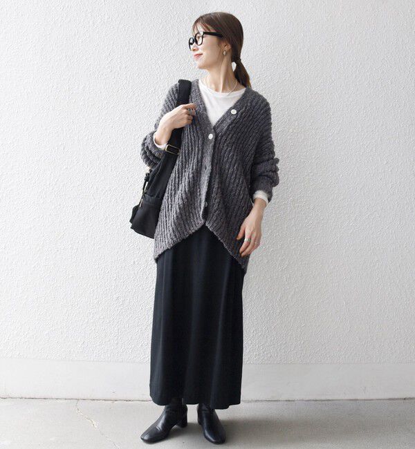 SHIPS any「SHIPS any:〈手洗い可能〉ロービング ルーズ Vネック ニット カーディガン」|カーディガン|